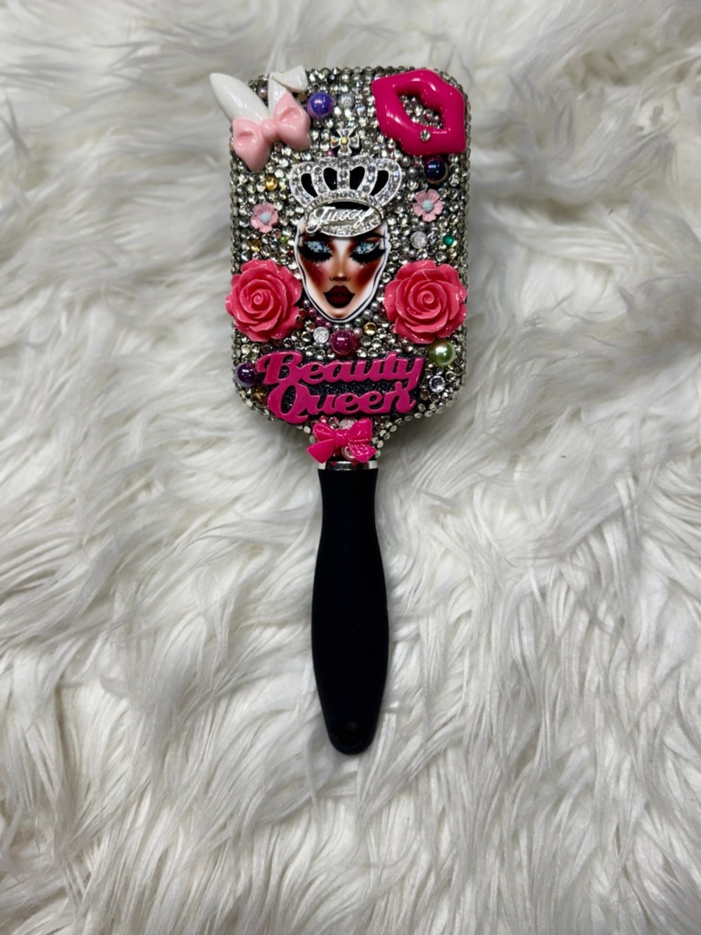 Revlon Pink and Black Embellished "Beauty Queen" Hair Brush